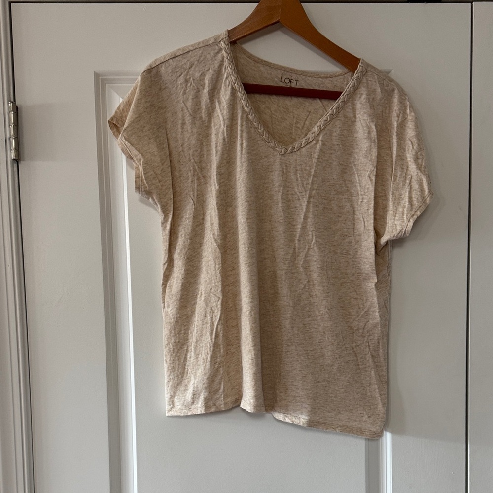 LOFT Women's Oatmeal Short Sleeve Tee M